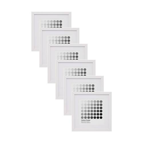 6PK Braz Venice Image Photo Document Display Frame 20x20cm White