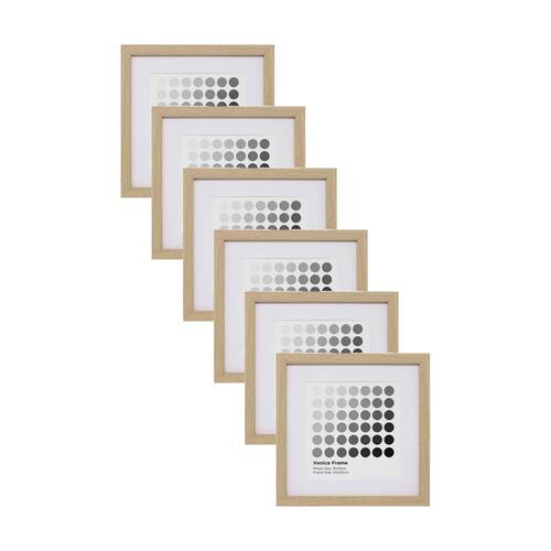 6PK Braz Venice Image Photo Document Display Frame 20x20cm Beech