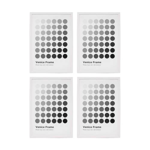 4PK Braz A3 Venice Image Photo Document Display Frame 29.7x42cm White