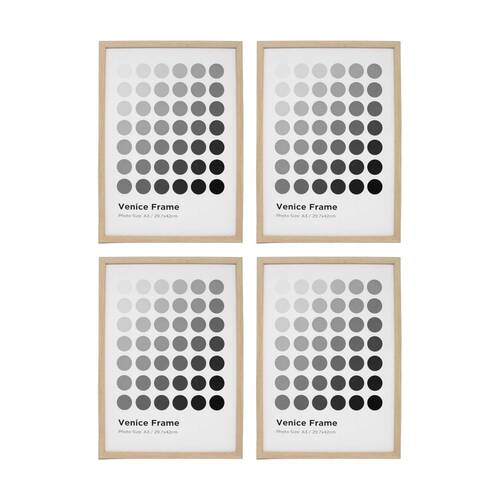 4PK Braz A3 Venice Image Photo Document Display Frame 29.7x42cm Beech