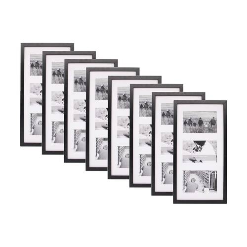 8PK Braz Venice Collage Image Photo Document Display Frame 8x16 Inches Black
