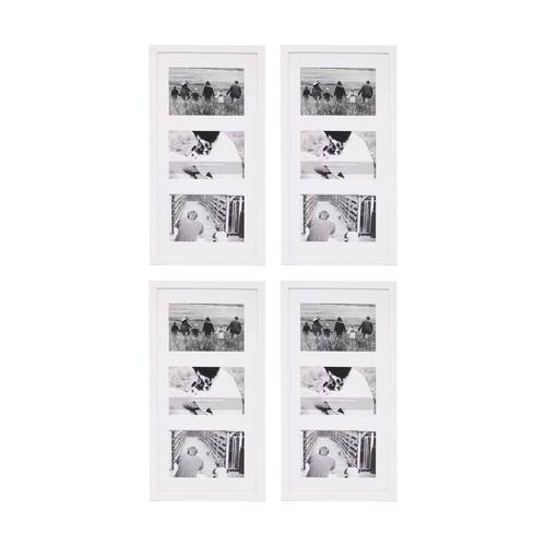 4PK Braz Venice Collage Image Photo Document Display Frame 8x16 Inches White