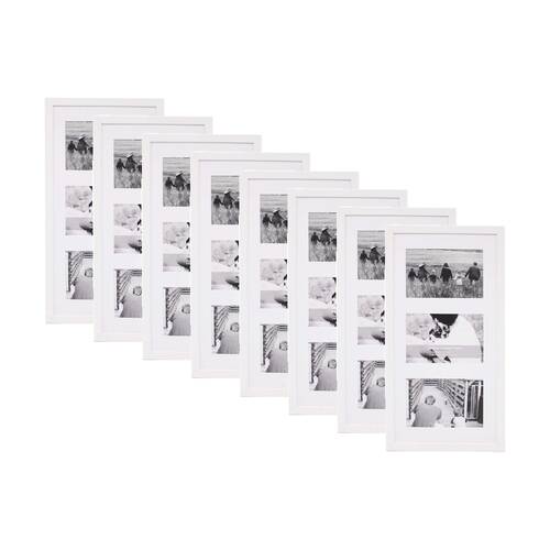 8PK Braz Venice Collage Image Photo Document Display Frame 8x16 Inches White