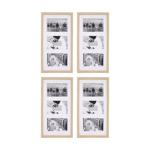 4PK Braz Venice Collage Image Photo Document Display Frame 8x16 Inches Beech