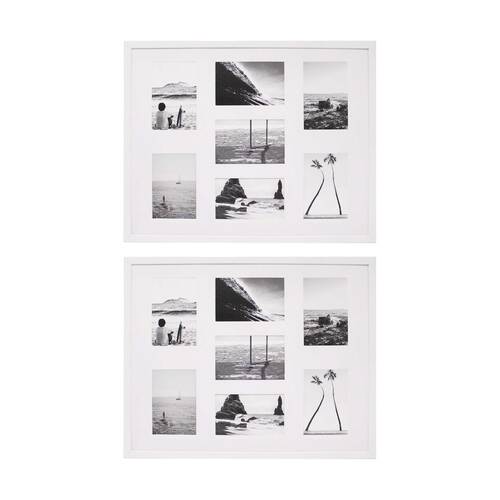 2PK Braz Venice Collage Image Photo Document Display Frame 40x50cm White