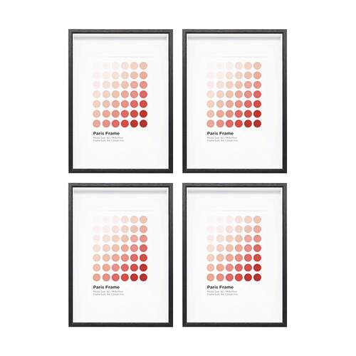 4PK Braz A4 Paris Image Photo Document Display Frame 29.7x21cm Black