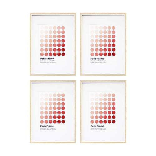 4PK Braz A3 Paris Image Photo Document Display Frame 29.7x42cm Beech