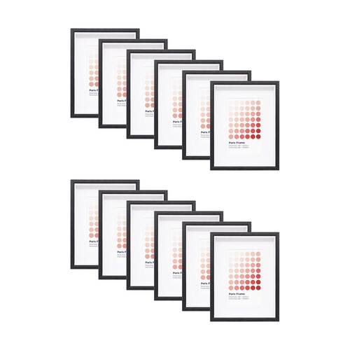 12PK Braz Paris Image Photo Document Display Frame 15x20cm Black
