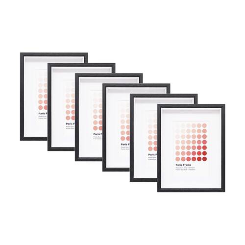 6PK Braz Paris Image Photo Document Display Frame 15x20cm Black