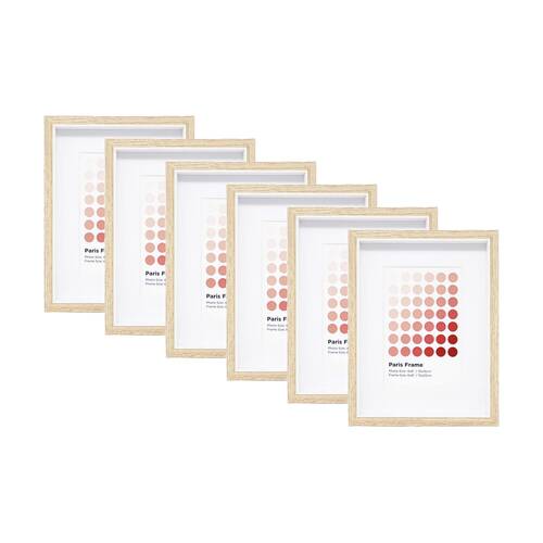 6PK Braz Paris Image Photo Document Display Frame 15x20cm Beech