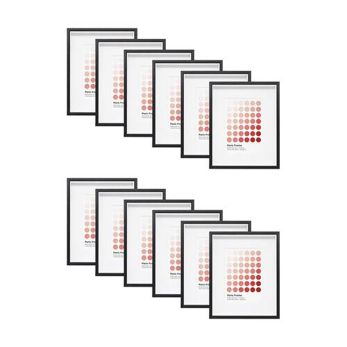 12PK Braz Paris Image Photo Document Display Frame 20x25cm Black