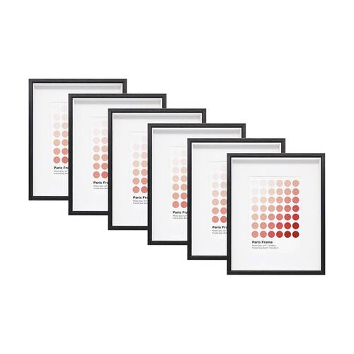 6PK Braz Paris Image Photo Document Display Frame 20x25cm Black