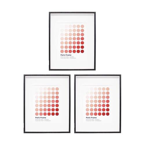 3PK Braz Paris Image Photo Document Display Frame 27.9x35.6cm Black