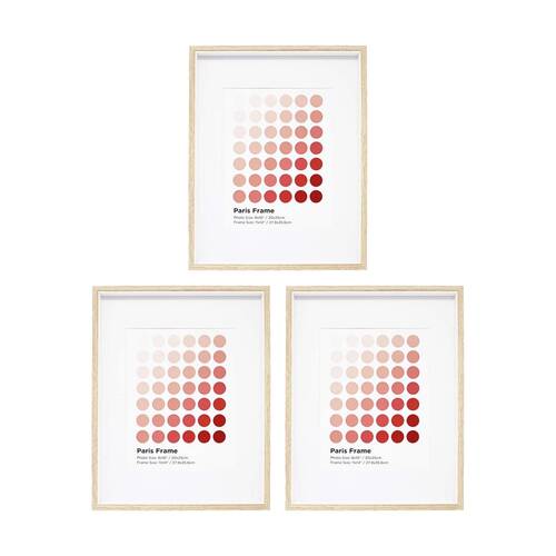 3PK Braz Paris Image Photo Document Display Frame 27.9x35.6cm Beech