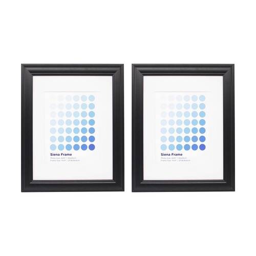 2PK Braz Siena Image Photo Document Display Frame 27.9x35.6cm Black