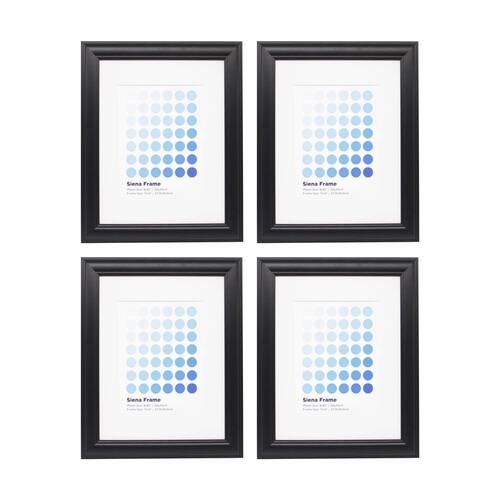 4PK Braz Siena Image Photo Document Display Frame 27.9x35.6cm Black