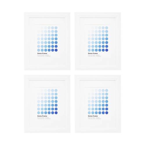 4PK Braz Siena Image Photo Document Display Frame 27.9x35.6cm White