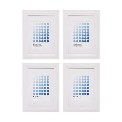 4PK Braz A4 Siena Image Photo Document Display Frame 29.7x21cm White