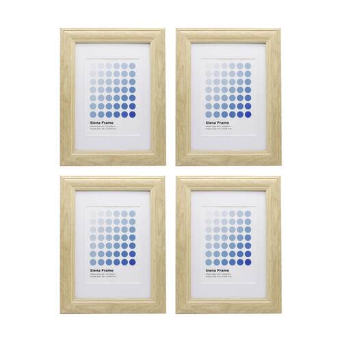 4PK Braz A4 Siena Image Photo Document Display Frame 29.7x21cm Beech