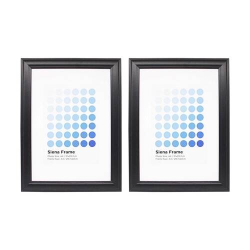 2PK Braz A3 Siena Image Photo Document Display Frame 29.7x42cm Black