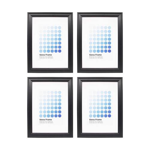 4PK Braz A3 Siena Image Photo Document Display Frame 29.7x42cm Black