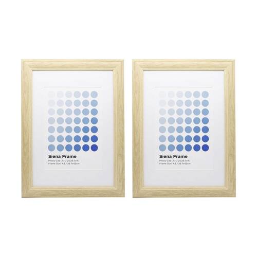 2PK Braz A3 Siena Image Photo Document Display Frame 29.7x42cm Beech