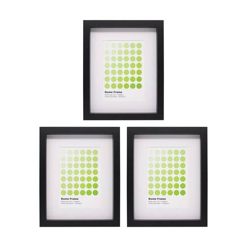 3PK Braz Rome Image Photo Document Display Frame 20x25cm Black