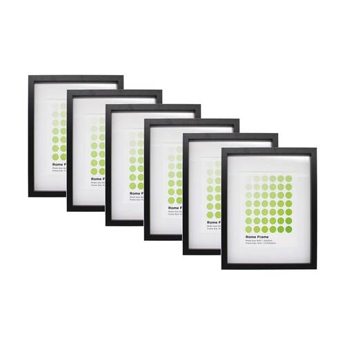 6PK Braz Rome Image Photo Document Display Frame 27.9x35.6cm Black