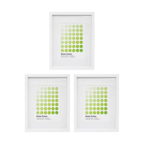 3PK Braz Rome Image Photo Document Display Frame 27.9x35.6cm White