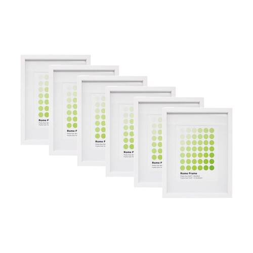 6PK Braz Rome Image Photo Document Display Frame 27.9x35.6cm White