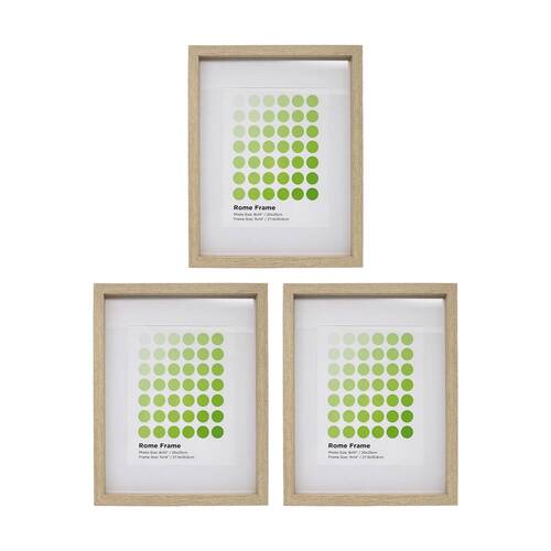 3PK Braz Rome Image Photo Document Display Frame 27.9x35.6cm Beech
