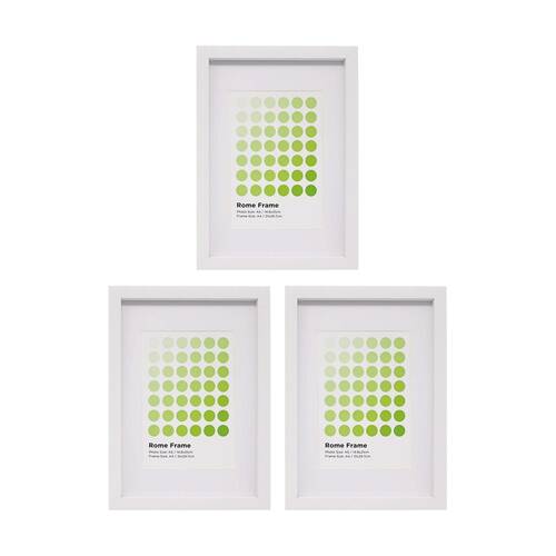 3PK Braz A4 Rome Image Photo Document Display Frame 29.7x21cm White