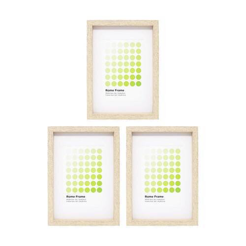 3PK Braz A4 Rome Image Photo Document Display Frame 29.7x21cm Beech