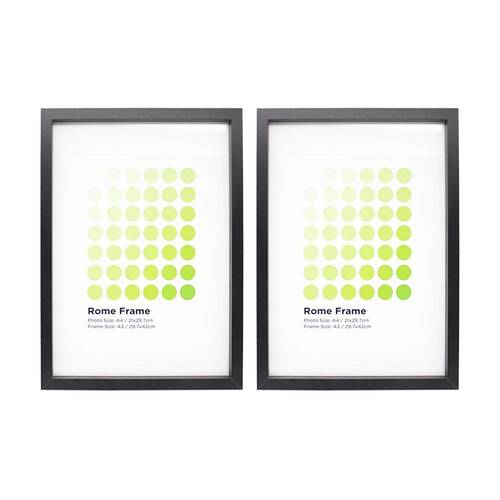 2PK Braz A3 Rome Image Photo Document Display Frame 29.7x42cm Black