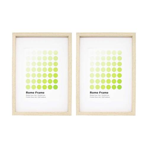 2PK Braz A3 Rome Image Photo Document Display Frame 29.7x42cm Beech