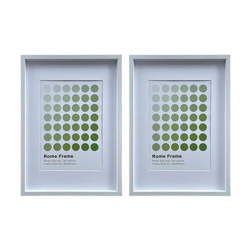 2PK Braz A2 Rome Image Photo Document Display Frame 42x59.4cm White