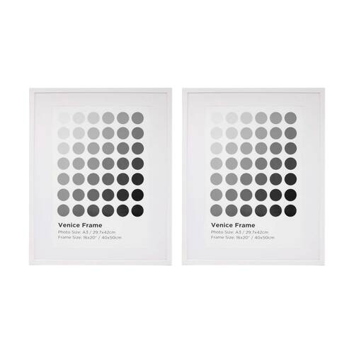2PK Braz Venice Image Photo Document Display Frame 40x50cm White