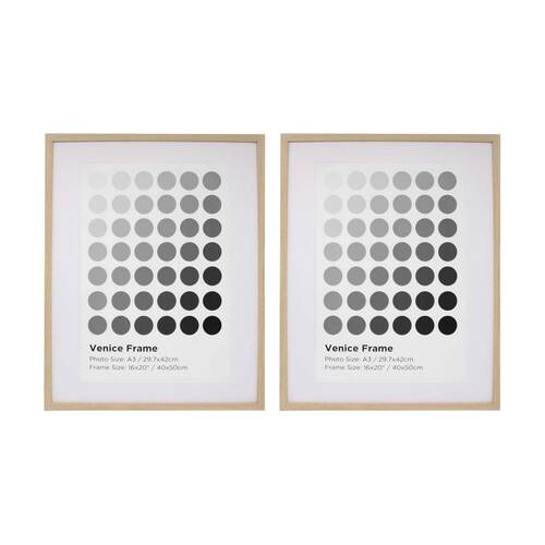 2PK Braz Venice Image Photo Document Display Frame 40x50cm Beech