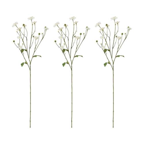 3PK E Style Dahlia Princess Spray White Artificial Floral Stem 20x12x69cm