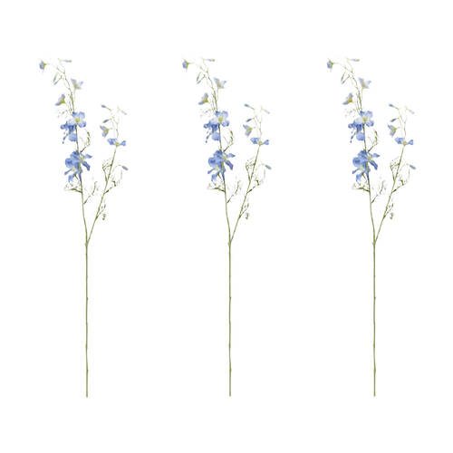 3PK E Style Delphinium Spray Blue Artificial Flower Stem 20x15x97cm