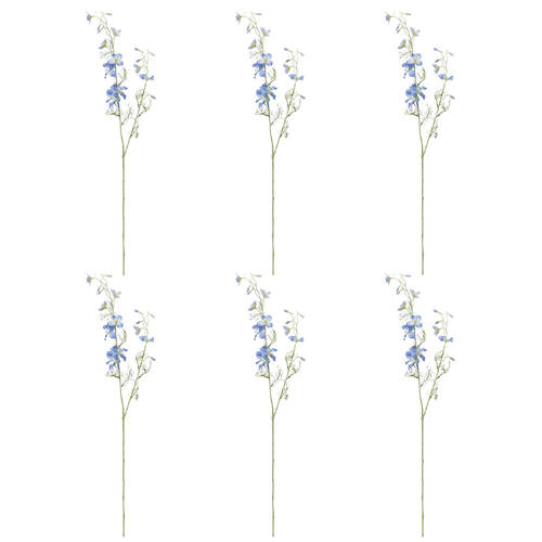 6PK E Style Delphinium Spray Blue Artificial Flower Stem 20x15x97cm
