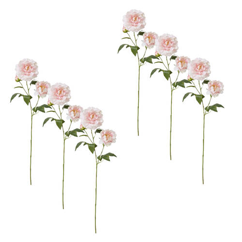 6PK E Style Peony Lillian Spray Soft Pink Artificial Flower Stem 20x20x74cm