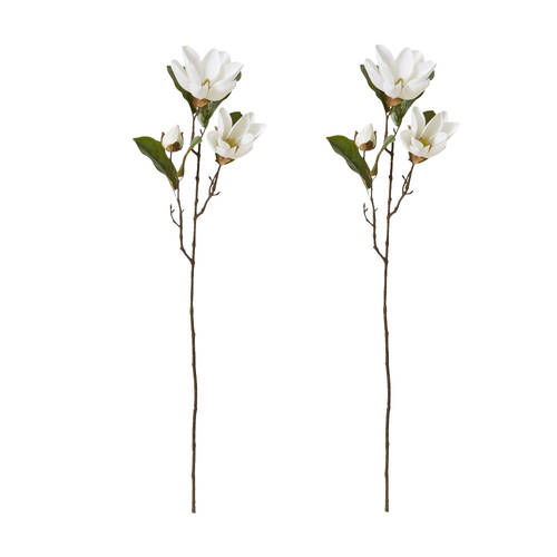 2PK E Style Magnolia River Spray White Artificial Flower Stem 25x15x69cm