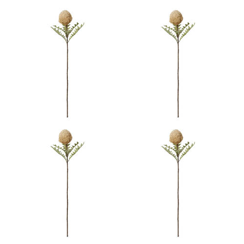 4PK E Style Banksia Baxteri Stem Beige Artificial Floral Flower 20x11x69cm