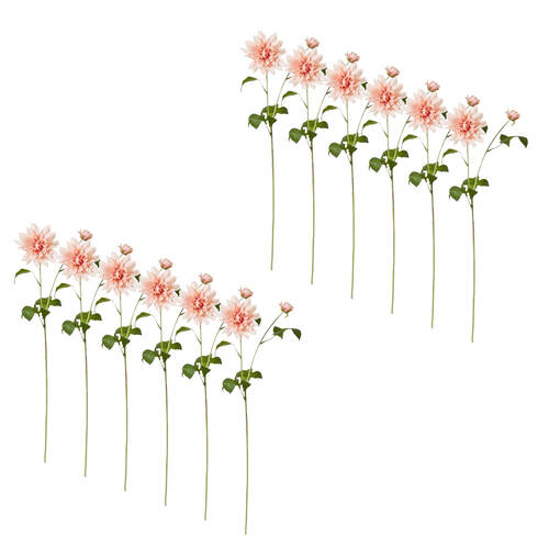 12PK E Style Dahlia Spray Artificial Flower Home Decor Pink 18x15x72cm