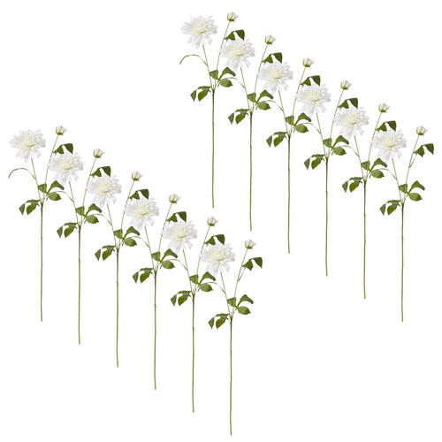 12PK E Style Dahlia Spray Artificial Flower Home Decor White 18x15x72cm