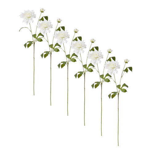 6PK E Style Dahlia Spray Artificial Flower Home Decor White 18x15x72cm