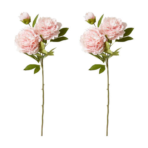 2PK E Style Peony Queen Spray Stem Artificial Flower Blush Pink 30x20x76cm