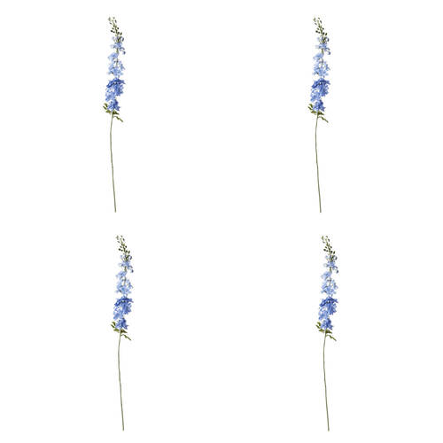 4PK E Style Delphinium Stem Durable Artificial Flower Decor Blue 15x7x99cm
