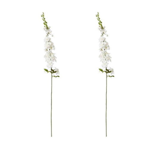 2PK E Style Delphinium Stem Durable Artificial Flower Decor White 15x7x99cm